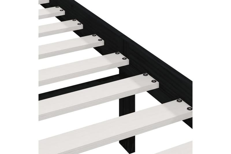 Sängram svart massivt furu 150x200 cm - Svart - Möbler - Säng - Sängram & sängstomme