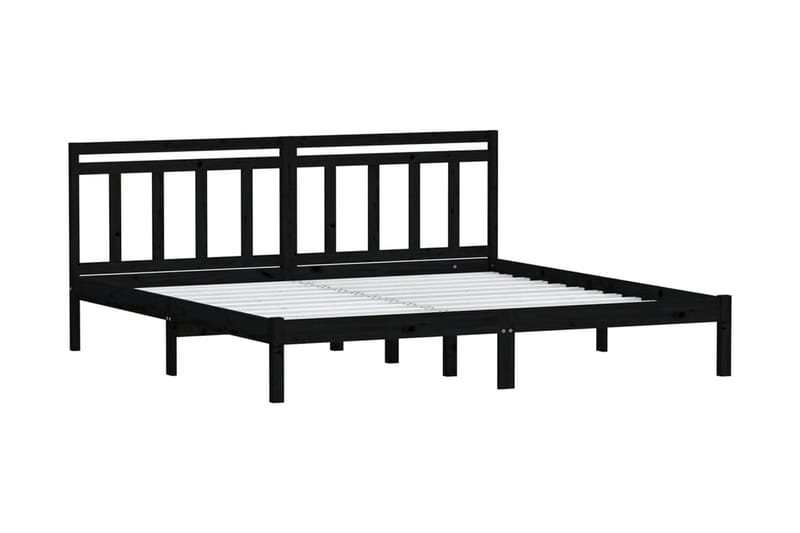 Sängram svart massivt furu 200x200 cm - Svart - Möbler - Säng - Sängram & sängstomme