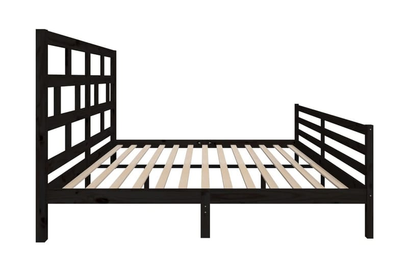 Sängram svart massivt furu 200x200 cm - Svart - Möbler - Säng - Sängram & sängstomme