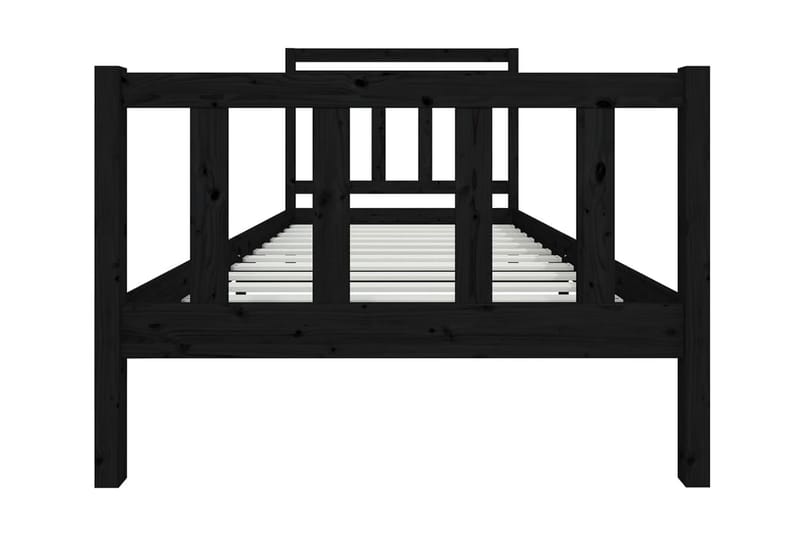 Sängram svart massivt trä 100x200 cm - Svart - Möbler - Säng - Sängram & sängstomme