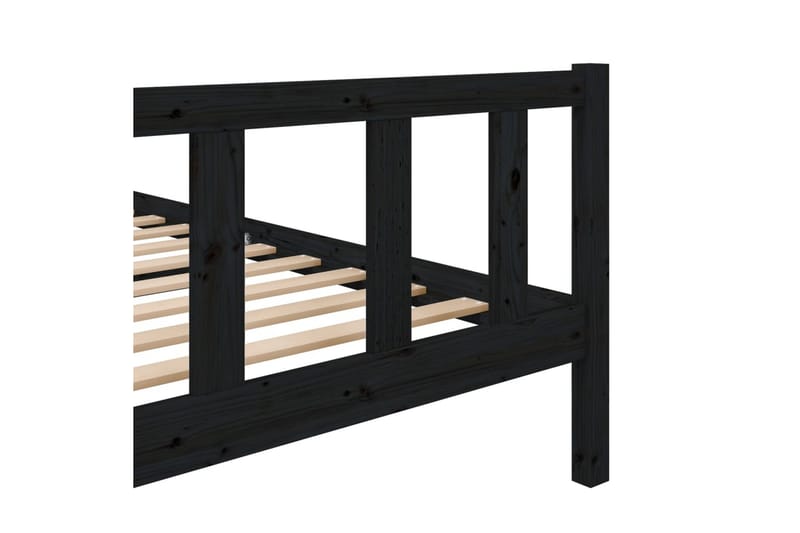Sängram svart massivt trä 140x190 cm - Svart - Möbler - Säng - Sängram & sängstomme