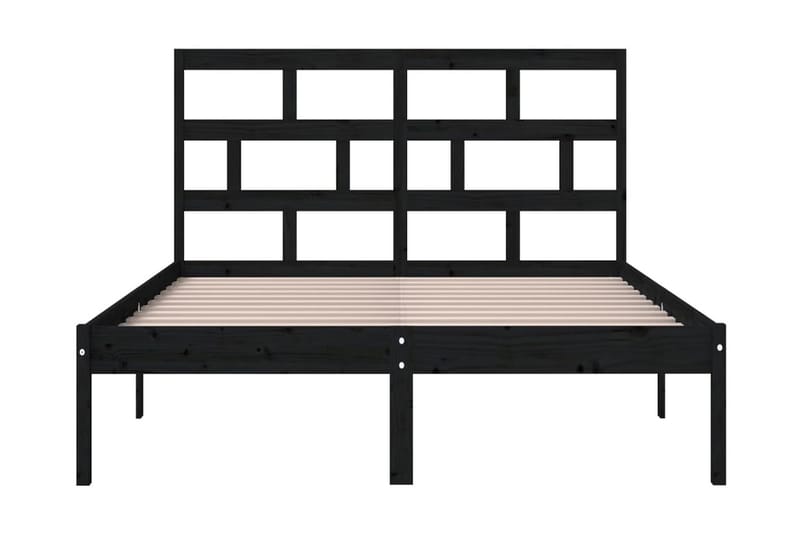 Sängram svart massivt trä 150x200 cm - Svart - Möbler - Säng - Sängram & sängstomme