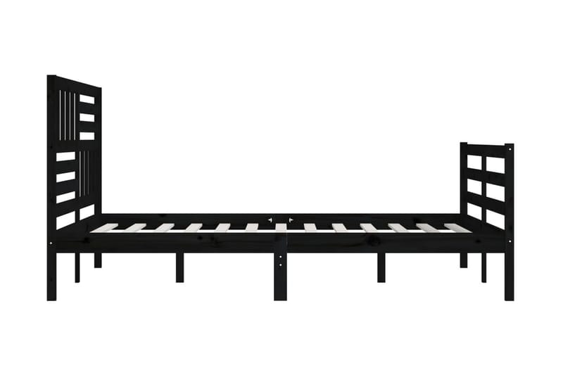 Sängram svart massivt trä 200x200 cm - Svart - Möbler - Säng - Sängram & sängstomme