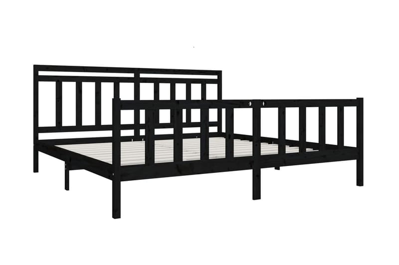 Sängram svart massivt trä 200x200 cm - Svart - Möbler - Säng - Sängram & sängstomme