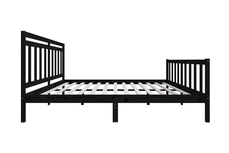 Sängram svart massivt trä 200x200 cm - Svart - Möbler - Säng - Sängram & sängstomme