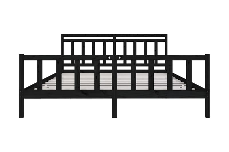 Sängram svart massivt trä 200x200 cm - Svart - Möbler - Säng - Sängram & sängstomme