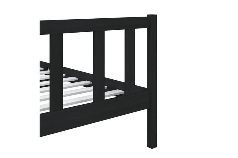 Sängram svart massivt trä 75x190 cm liten enkelsäng - Svart - Sängram & sängstomme