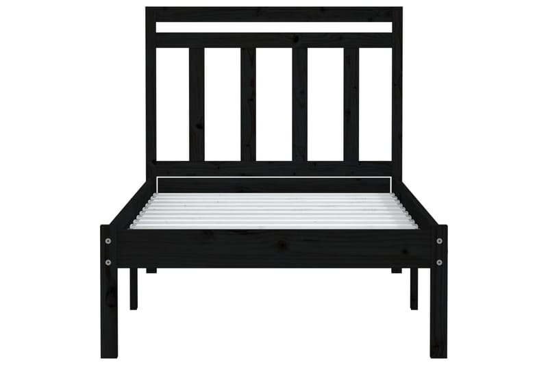Sängram svart massivt trä 75x190 cm liten enkelsäng - Svart - Möbler - Säng - Sängram & sängstomme