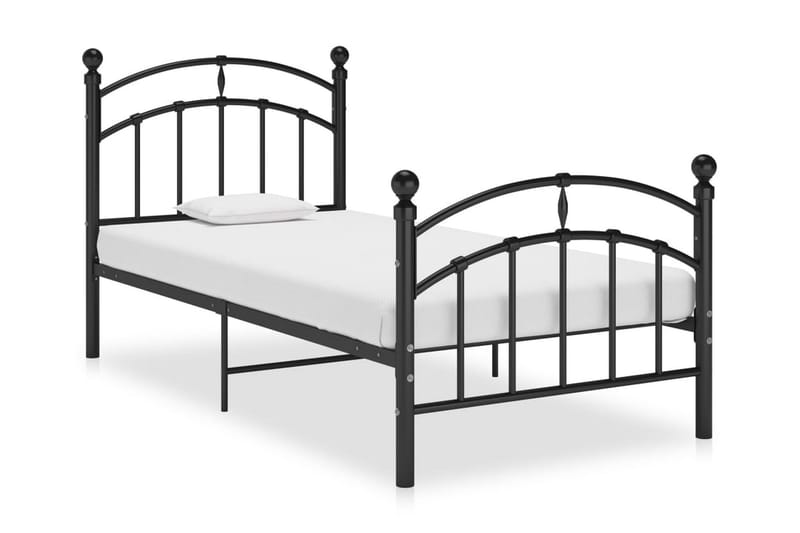 Sängram svart metall 100x200 cm - Svart - Möbler - Säng - Sängram & sängstomme