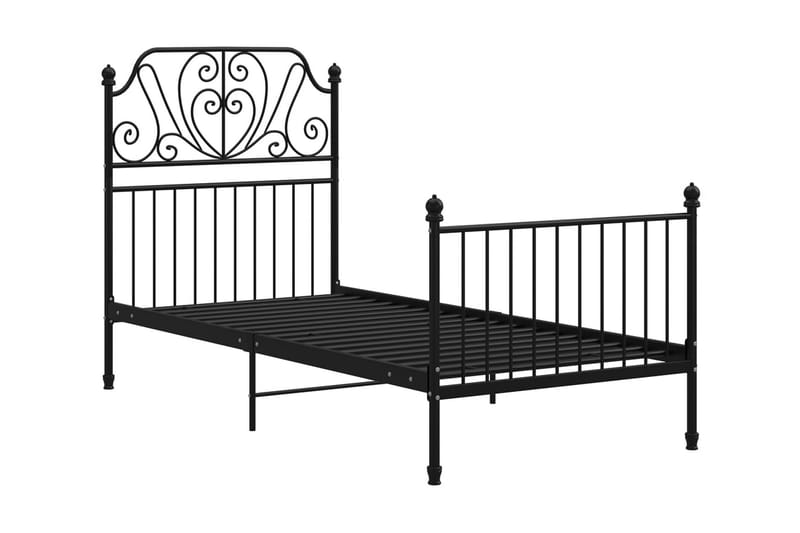 Sängram svart metall 100x200 cm - Svart - Möbler - Säng - Sängram & sängstomme