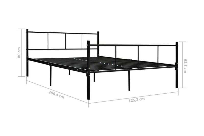 Sängram svart metall 120x200 cm - Svart - Möbler - Säng - Sängram & sängstomme