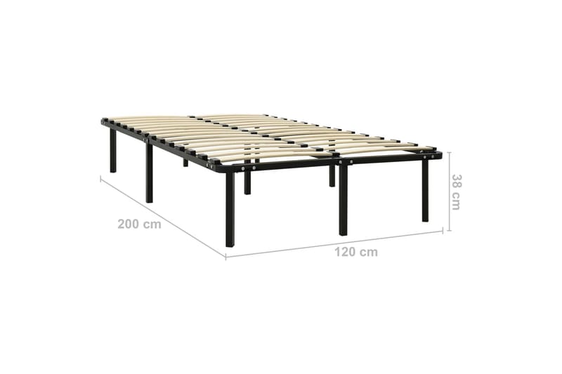 Sängram svart metall 120x200 cm - Svart - Möbler - Säng - Sängram & sängstomme