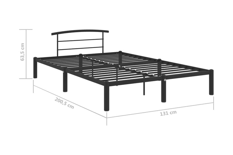 Sängram svart metall 120x200 cm - Svart - Möbler - Säng - Sängram & sängstomme