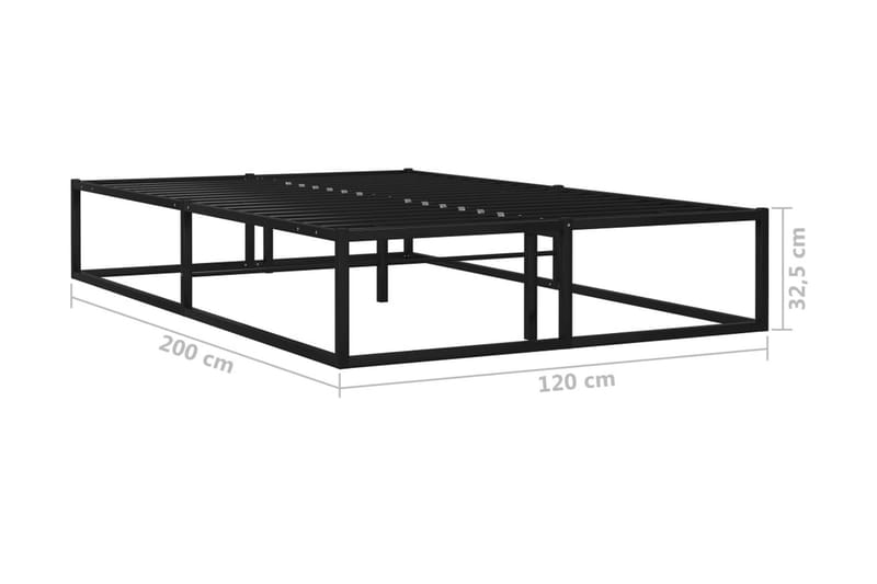 Sängram svart metall 120x200 cm - Svart - Möbler - Säng - Sängram & sängstomme