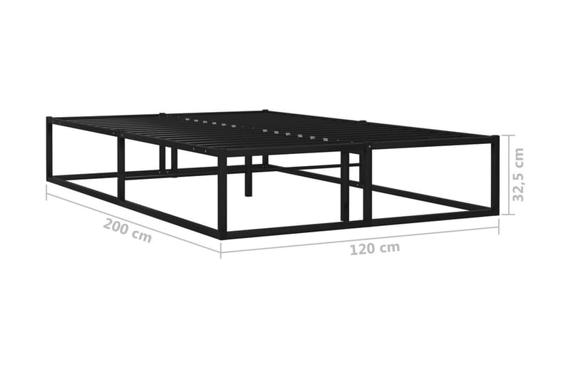 Sängram svart metall 120x200 cm - Svart - Sängram & sängstomme