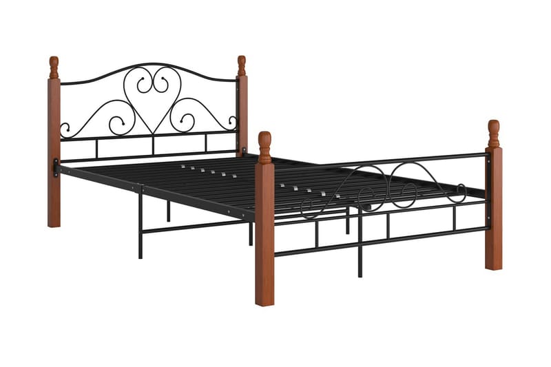 Sängram svart metall 120x200 cm - Svart - Möbler - Säng - Sängram & sängstomme