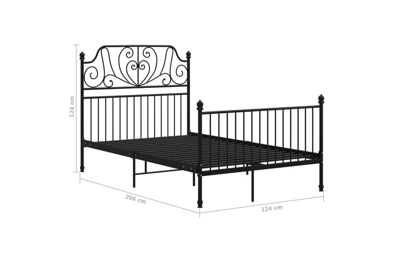 Sängram svart metall 120x200 cm - Svart - Möbler - Säng - Sängram & sängstomme