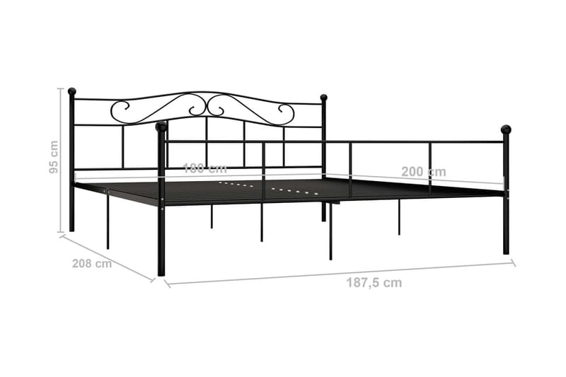 Sängram svart metall 180x200 cm - Svart - Möbler - Säng - Sängram & sängstomme