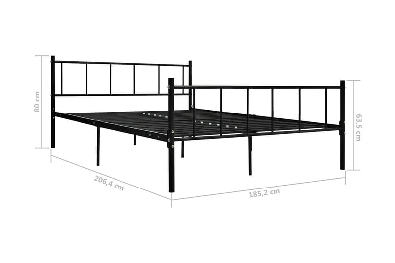 Sängram svart metall 180x200 cm - Svart - Möbler - Säng - Sängram & sängstomme