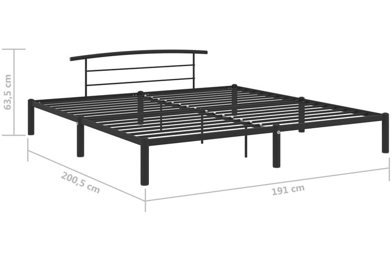 Sängram svart metall 180x200 cm - Svart - Möbler - Säng - Sängram & sängstomme