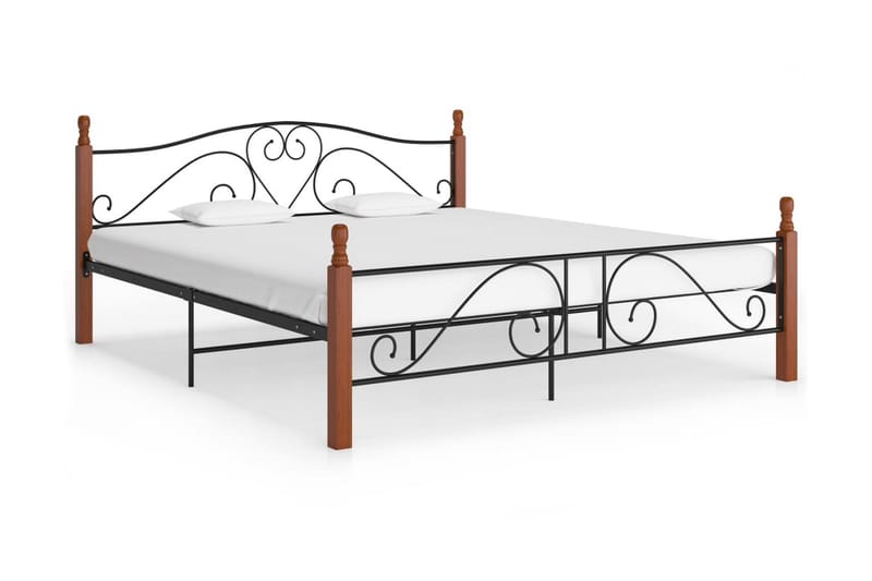 Sängram svart metall 200x200 cm - Svart - Möbler - Säng - Sängram & sängstomme