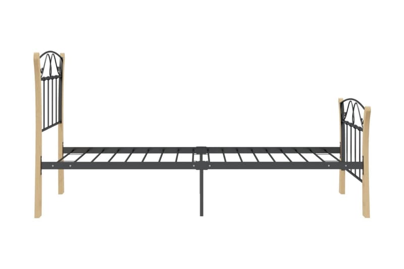 Sängram svart metall 90x200 cm - Ljust trä - Möbler - Säng - Sängram & sängstomme