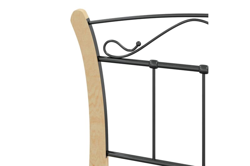 Sängram svart metall 90x200 cm - Ljust trä - Möbler - Säng - Sängram & sängstomme