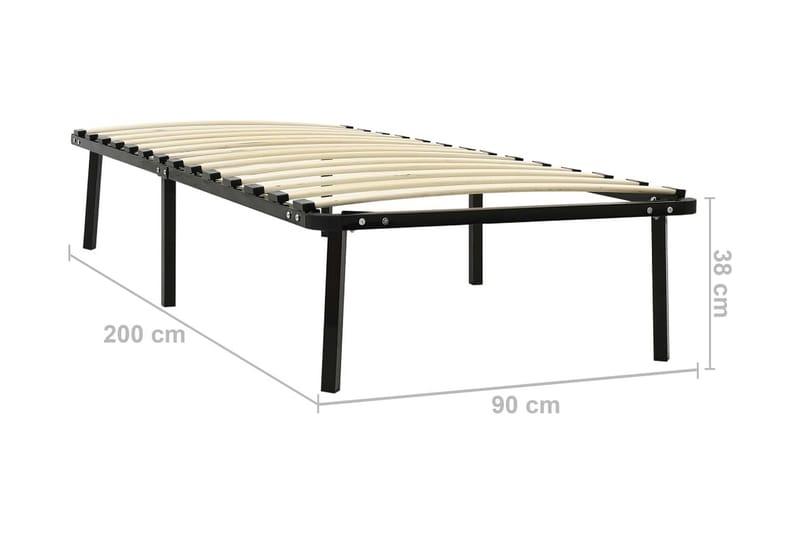 Sängram svart metall 90x200 cm - Svart - Möbler - Säng - Sängram & sängstomme