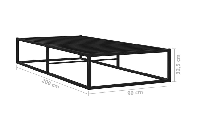 Sängram svart metall 90x200 cm - Svart - Möbler - Säng - Sängram & sängstomme