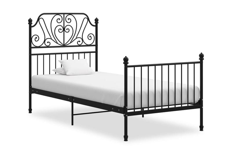 Sängram svart metall 90x200 cm - Svart - Möbler - Säng - Sängram & sängstomme