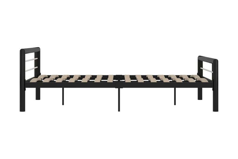 Sängram svart och vit metall 140x200 cm - Svart - Möbler - Säng - Sängram & sängstomme