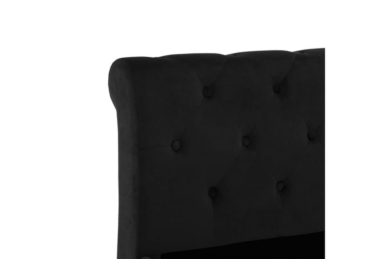 Sängram svart sammet 100x200 cm - Svart - Sängram & sängstomme
