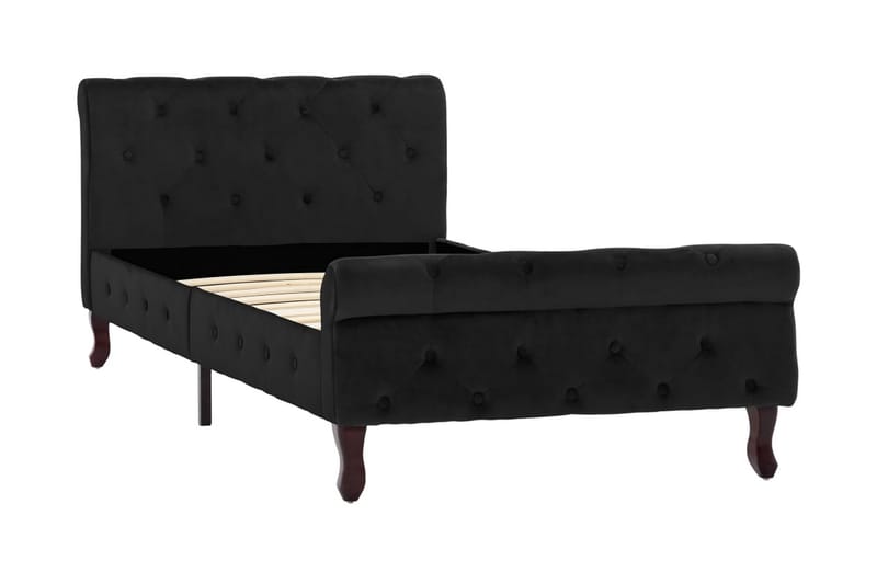 Sängram svart sammet 90x200 cm - Svart - Möbler - Säng - Sängram & sängstomme