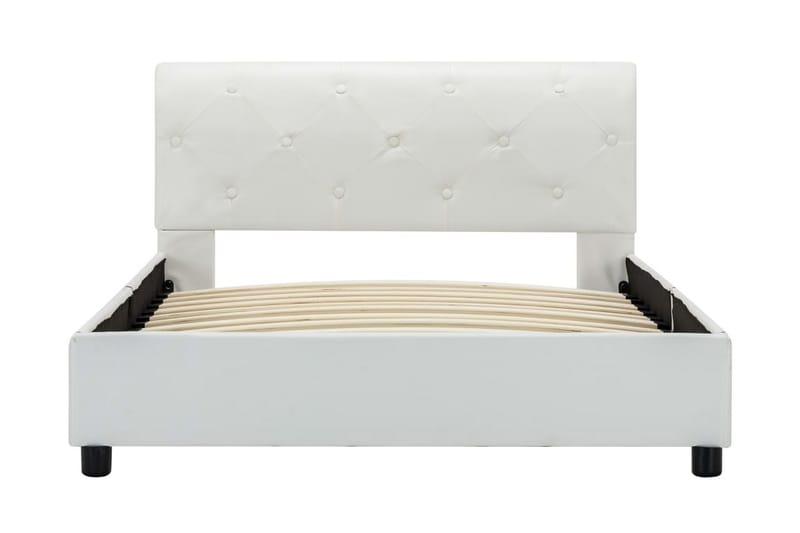 Sängram vit konstläder 100x200 cm - Vit - Möbler - Säng - Sängram & sängstomme