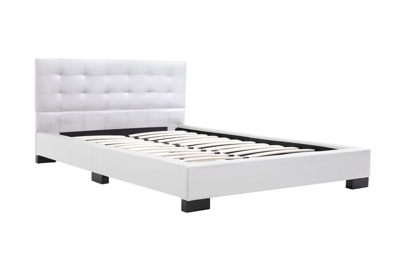 Sängram vit konstläder 120x200 cm - Vit - Möbler - Säng - Sängram & sängstomme