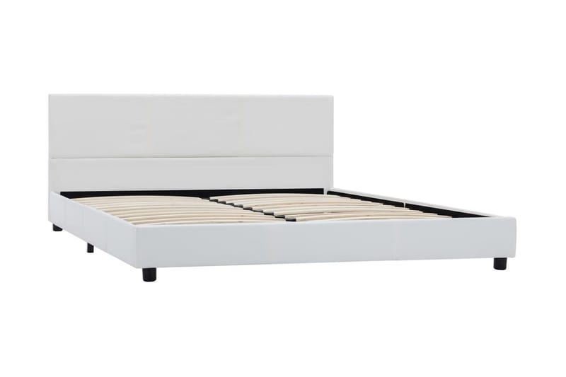 Sängram vit konstläder 140x200 cm - Vit - Möbler - Säng - Sängram & sängstomme