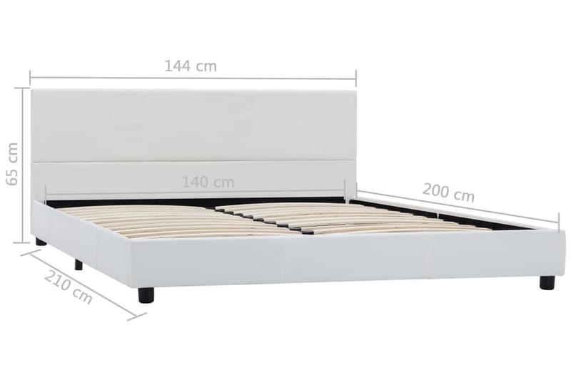 Sängram vit konstläder 140x200 cm - Vit - Möbler - Säng - Sängram & sängstomme