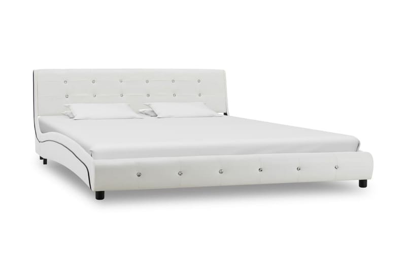 Sängram vit konstläder 160x200 cm - Vit - Möbler - Säng - Sängram & sängstomme