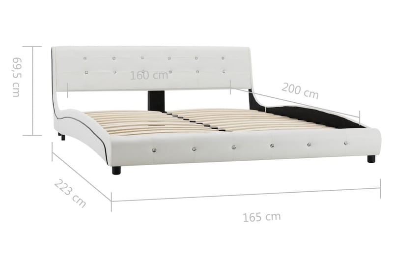 Sängram vit konstläder 160x200 cm - Vit - Möbler - Säng - Sängram & sängstomme