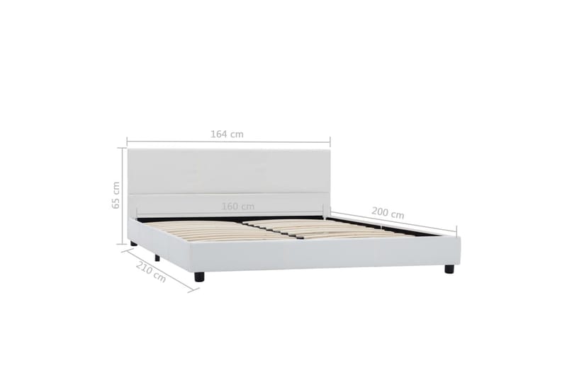 Sängram vit konstläder 160x200 cm - Vit - Möbler - Säng - Sängram & sängstomme