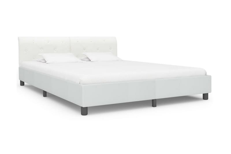 Sängram vit konstläder 160x200 cm - Vit - Möbler - Säng - Sängram & sängstomme