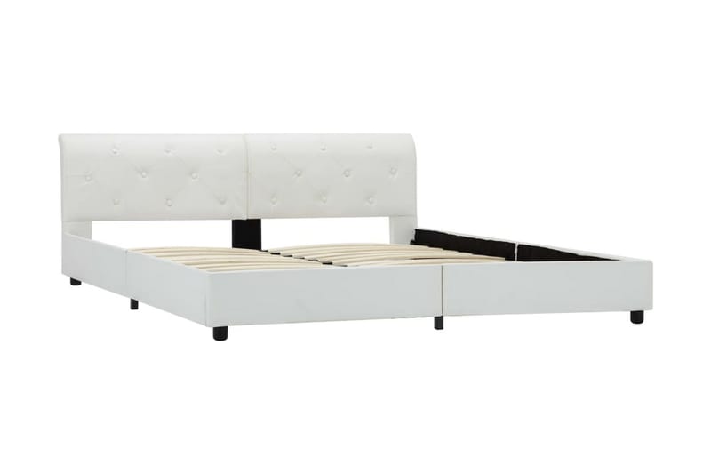 Sängram vit konstläder 160x200 cm - Vit - Möbler - Säng - Sängram & sängstomme