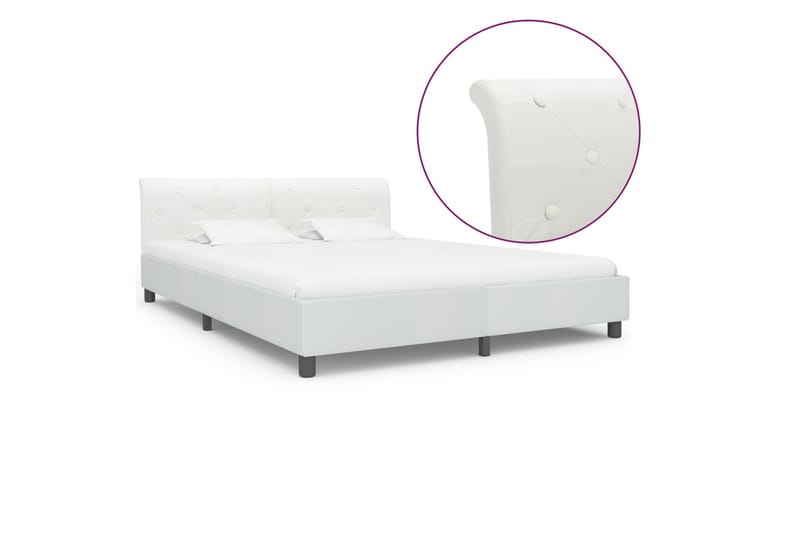Sängram vit konstläder 180x200 cm - Vit - Möbler - Säng - Sängram & sängstomme