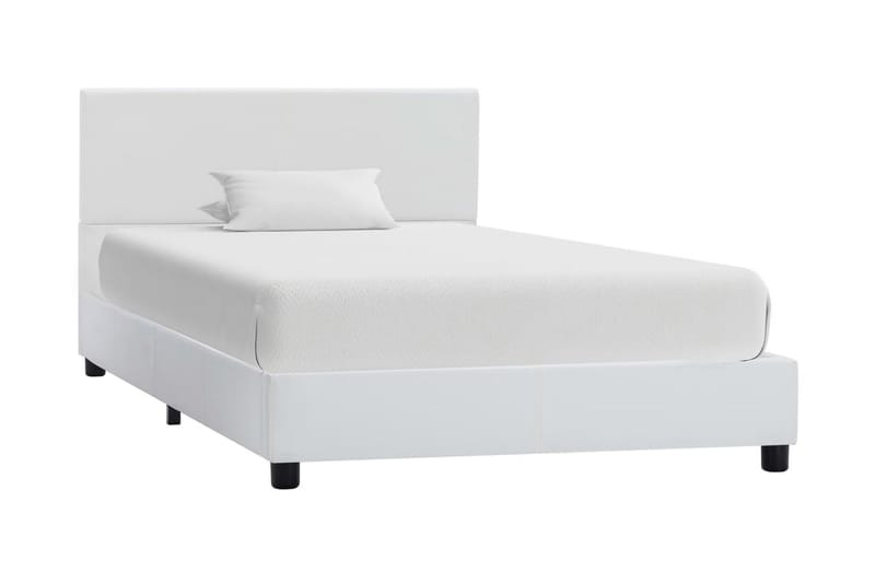 Sängram vit konstläder 90x200 cm - Vit - Möbler - Säng - Sängram & sängstomme