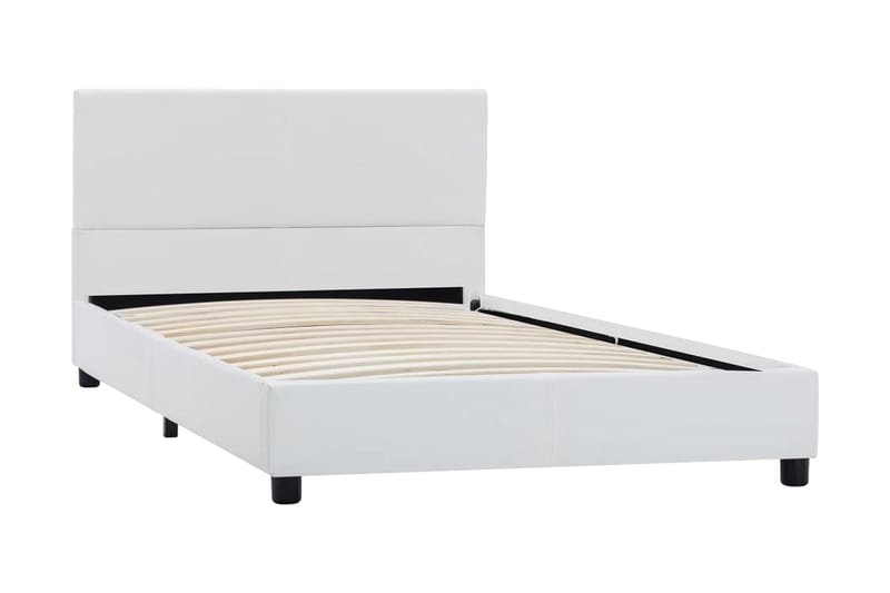 Sängram vit konstläder 90x200 cm - Vit - Möbler - Säng - Sängram & sängstomme