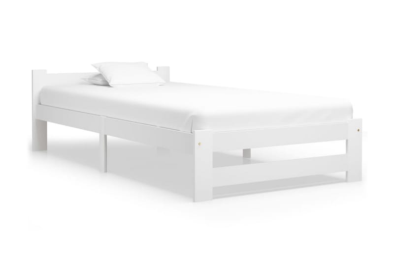Sängram vit massiv furu 100x200 cm - Vit - Möbler - Säng - Sängram & sängstomme