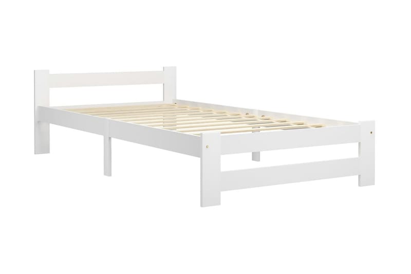 Sängram vit massiv furu 100x200 cm - Vit - Möbler - Säng - Sängram & sängstomme