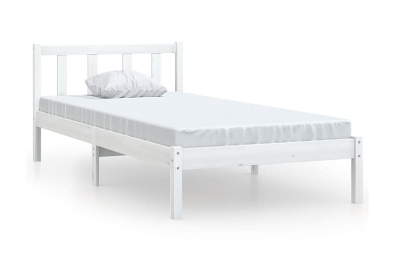 Sängram vit massiv furu 100x200 cm - Vit - Möbler - Säng - Sängram & sängstomme