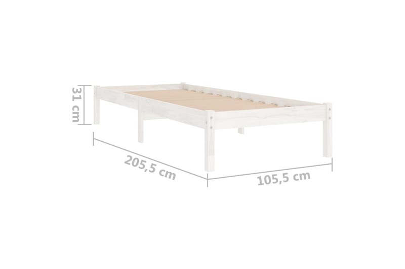 Sängram vit massiv furu 100x200 cm - Vit - Möbler - Säng - Sängram & s�ängstomme