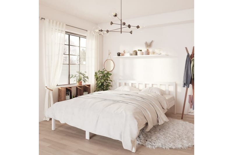 Sängram vit massiv furu 120x190 cm UK liten dubbel - Vit - Möbler - Säng - Sängram & sängstomme